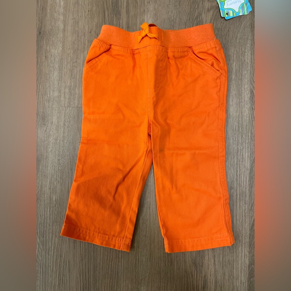 NWT Orange pants size 12 months 100%‎ cotton